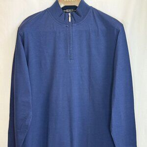 NWOT Carnoustie Men's Mock Neck 1/4 Zip Long Sleeves Pullover - Navy - XL